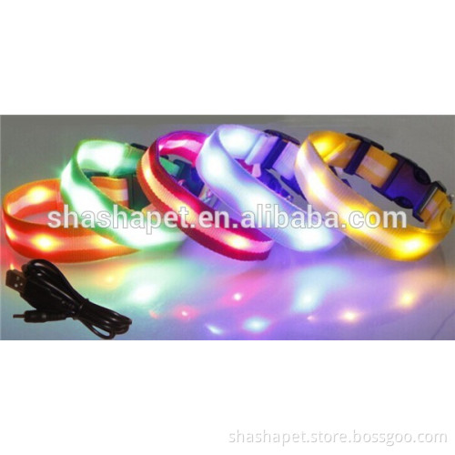 Christmas led dog collars 6pcs Super LED Light USB Rechargeable electric led dog collar